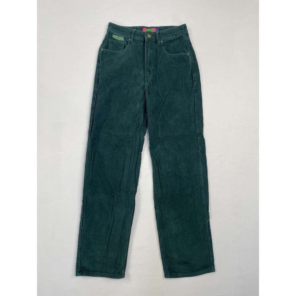 Empyre Tori Green Corduroy Pants Womens 4 Straight Leg Y2K Skate Streetwear